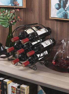 铁艺酒瓶架欧式简约桌面客厅ktv摆件酒吧红酒专用红酒架洋酒架