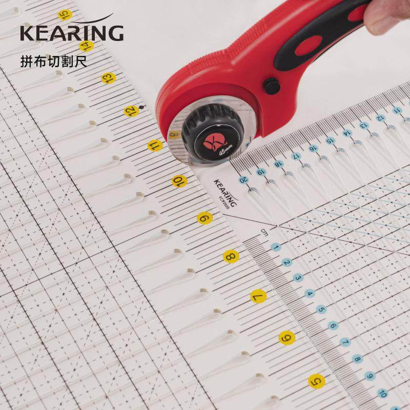 科灵服装切割尺裁布尺轮刀切布尺手工拼布尺厚度防滑透明尺子