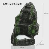 流沙瀑布青龙石仿假山假山石连接水泵流沙循环客厅水族箱造景