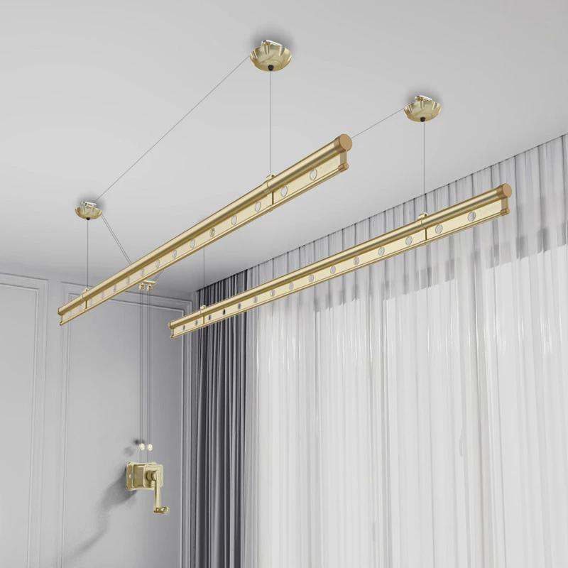 金贵夫人升降晾衣架手摇阳台晾衣杆手动双杆室内家用晒被子凉衣架