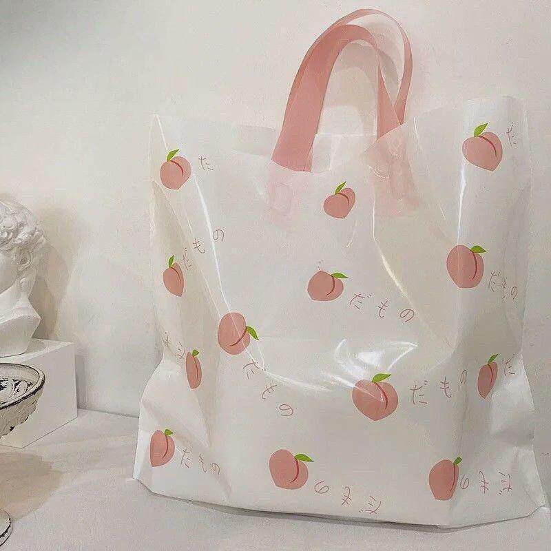 夏日清新人间水蜜桃系列塑料手提购物袋服装饰品包装礼品袋烘焙袋