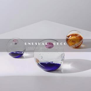 xyt极简轻奢海洋玻璃家居琉璃工艺品客厅水晶球摆件鱼缸造景装饰