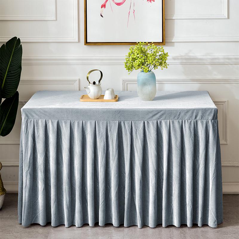 0bre金丝绒黑色会议桌布活动展会轻奢台布长方形感定制绒布