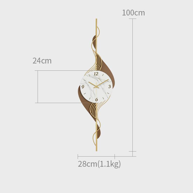 现代简约钟表挂钟客厅家用时钟挂墙创意轻奢挂表格栅装饰静音极简