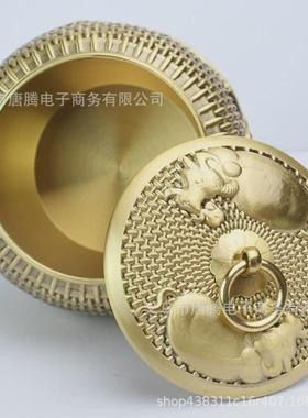 黄铜工艺品五牛茶叶罐摆件工艺品桌面创意大小纯铜储藏罐铜办公室