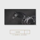 现代简约玄关装 走廊壁画 饰画抽象马挂画客厅玄关大气大幅轻奢意式
