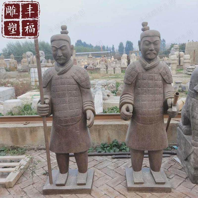 石雕兵马俑景区人物雕塑大理石仿古兵马俑雕塑秦朝历史名人石雕像