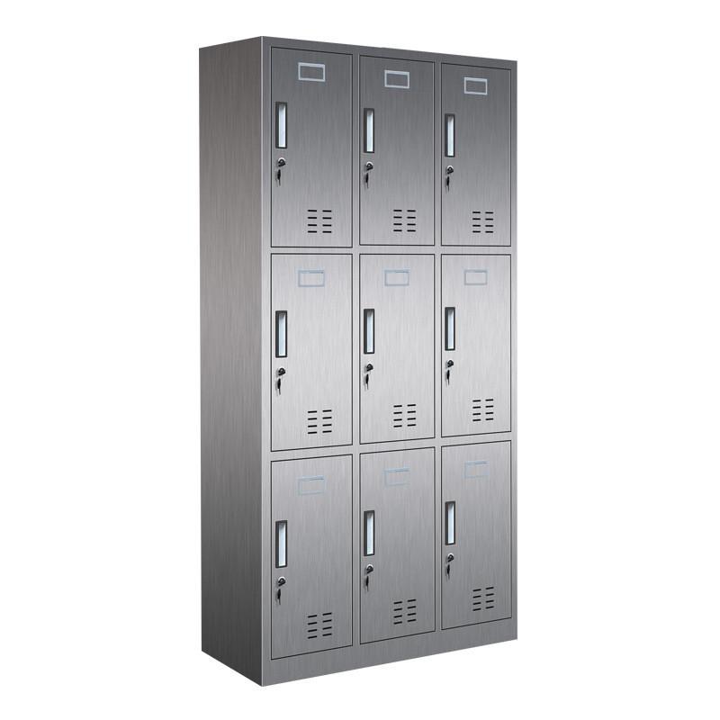 定制食堂无尘餐具碗柜多门储物柜不锈钢带锁九门更衣柜