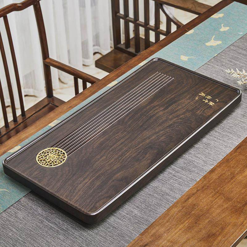 茶盘家用整块长方形简约新中式功夫茶具客厅排水仿黑檀实木泡茶台,餐饮具,茶盘,淘宝优惠券,粉丝福利购,淘宝优惠卷
