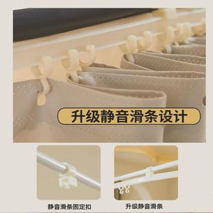 单配家用床帘蚊帐遮光帘防灯光滑轨1.7高帘卧室挡风防尘高级简约
