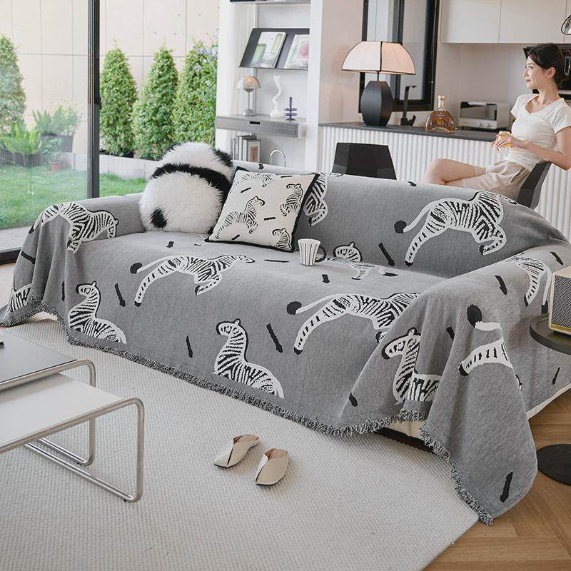 雪尼尔沙发巾一整张全盖沙发毯套罩轻奢高级感防猫抓沙发盖布坐垫