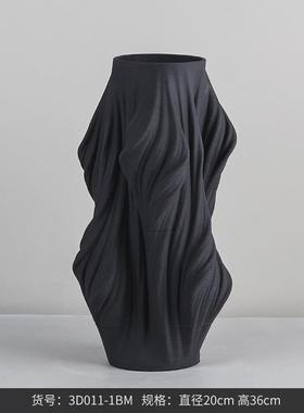 博西家居北欧简约不规则弯曲3d打印陶瓷花瓶家居软装饰品花器