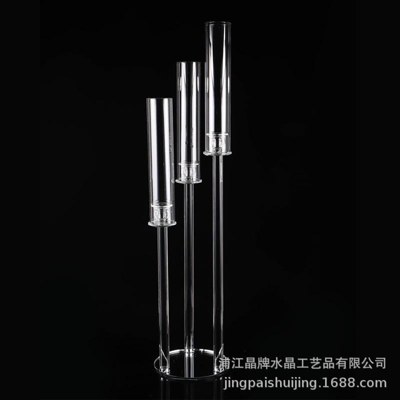 婚庆奢华餐桌10头水晶烛台玻璃欧式烛台样板间装饰拆卸水晶烛台