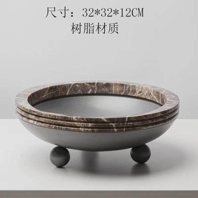 现代轻奢客厅三角树脂花瓶花器软装样板房桌面圆球果盘家居装饰品