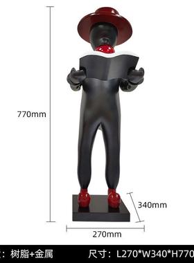 现代简约儿童房吹泡泡站立坐姿看书人物雕塑样板房电视柜卡通摆件