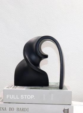 现代简约创意几何拱形缎带摆件样板房客厅桌面艺术售楼部软装饰品