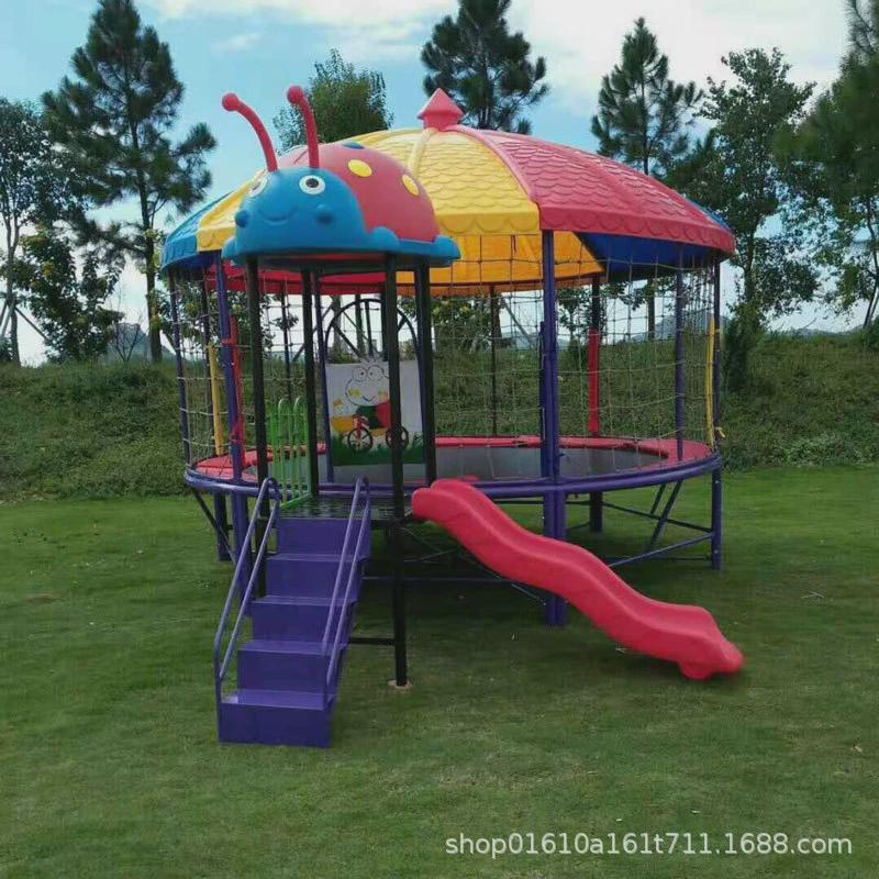 弹跳户外广场蹦蹦床成人摆摊跳跳床游乐场小区网红圆形地埋大型床