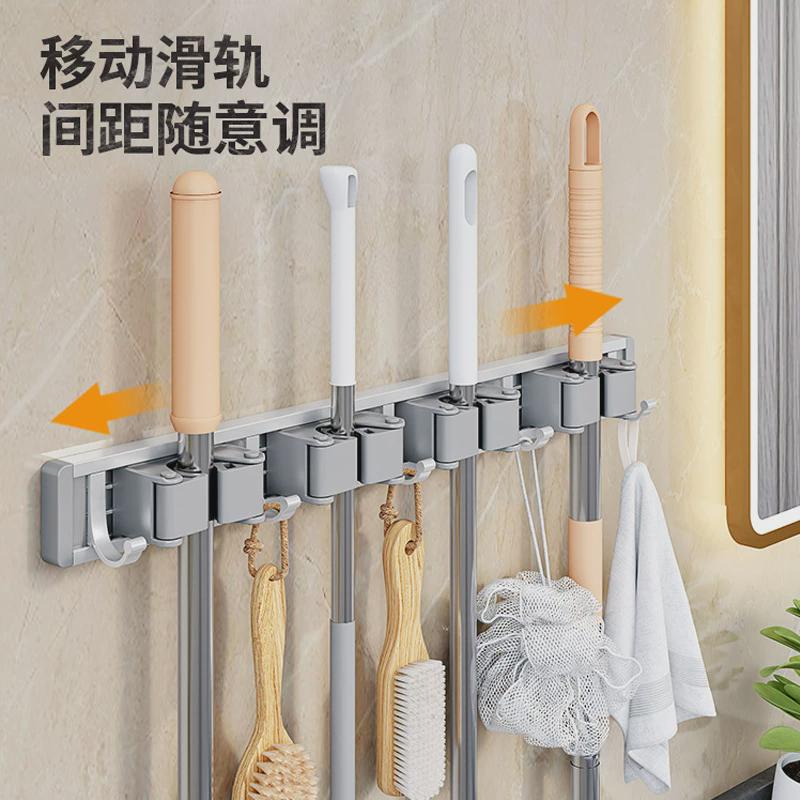 吸盘拖把壁挂夹扫把拖布免打孔挂钩固定卫生间浴室门后置物架