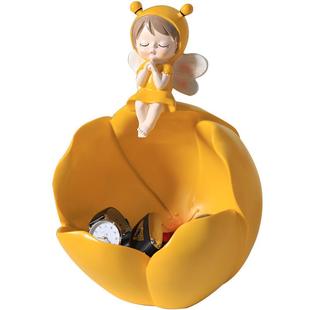 入户餐边柜钥匙收纳玄关摆件置物架奶油风客厅家居电视进门装饰品