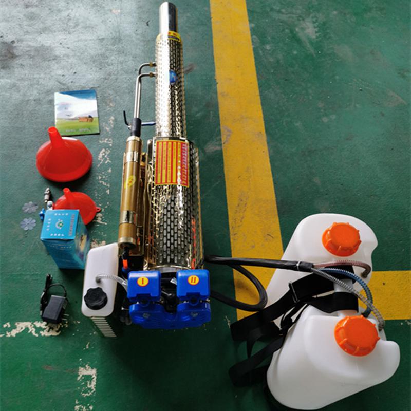 养殖消毒喷雾器高压农用烟雾机背负式双管远距离水雾弥雾机