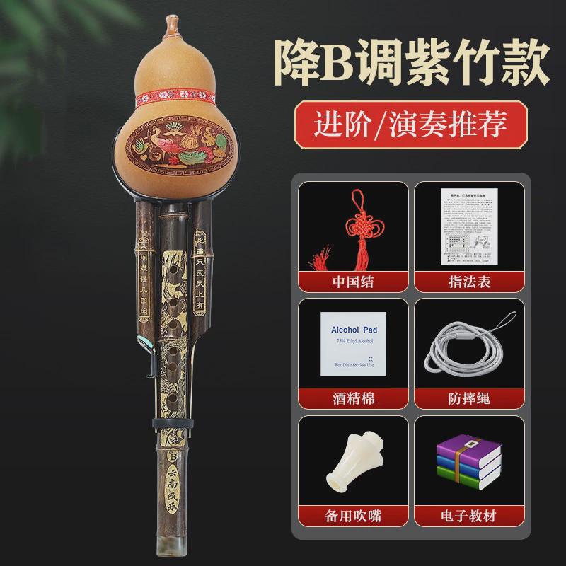 紫竹葫芦丝c调小学生用降演奏型儿童专业b调初学者防摔胡芦丝乐器