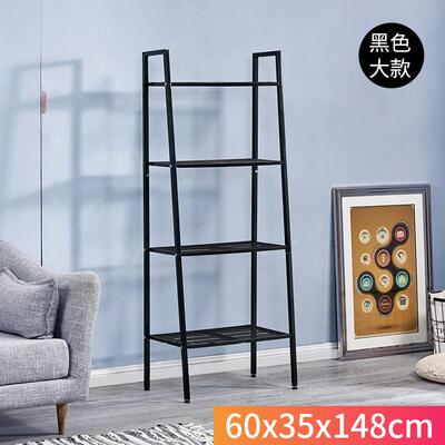 1n置物架厨房收纳架多层铁艺阳台书架落地客厅卧室梯形置地式白花