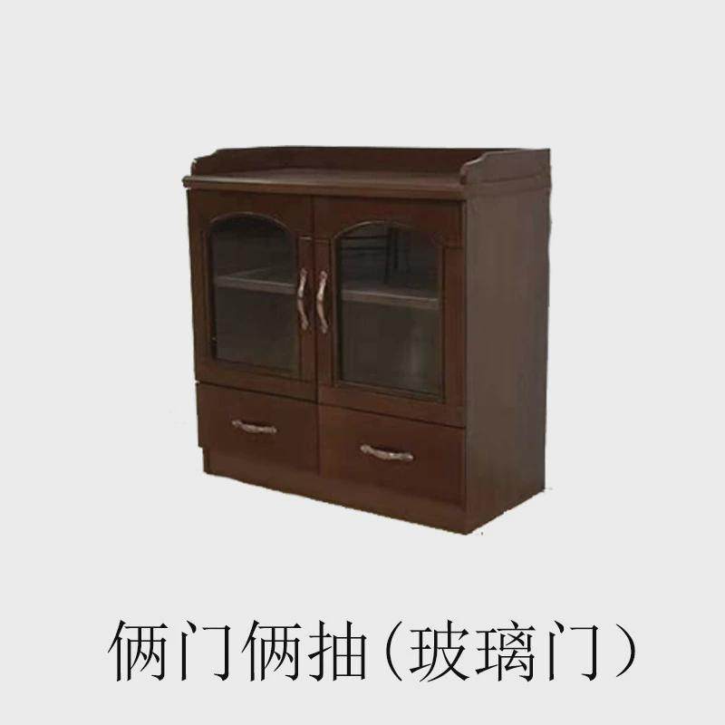 会议室茶水柜落地矮柜办公室二门储物柜简约三门油漆茶水台实木皮