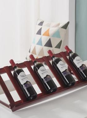 红酒架摆件商用家用红酒柜展示架小型实木葡萄酒架子斜放酒瓶托架
