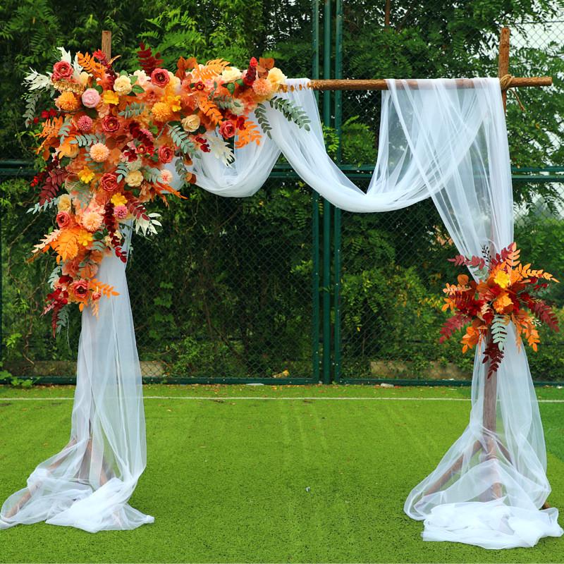 森系婚庆道具婚礼舞台背景木桩布置拱门摆件户外草坪装饰成品花艺