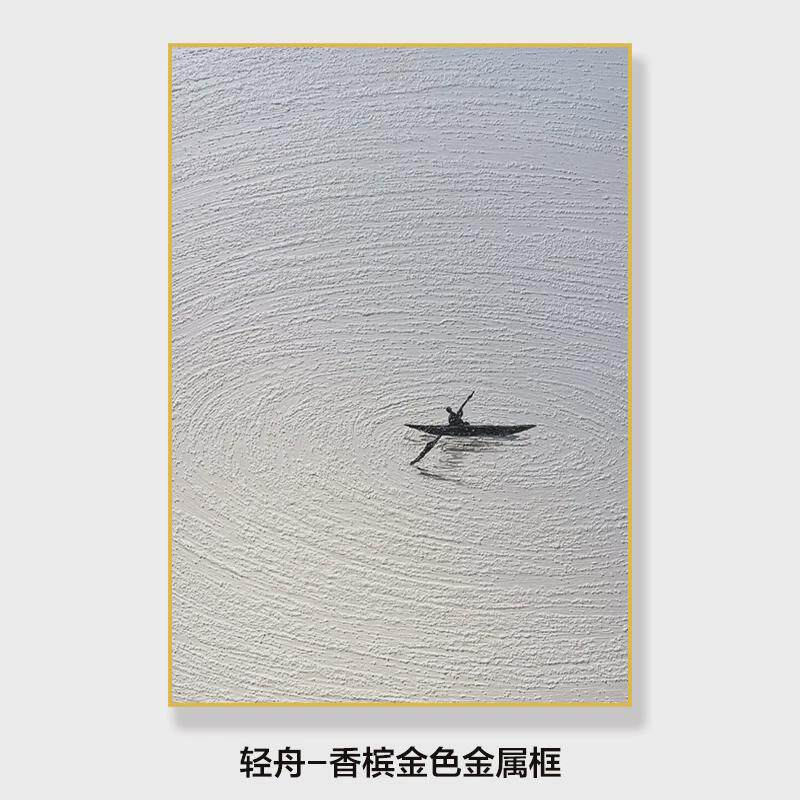 极简风客厅现代装饰画竖版手绘油画肌理抽象画玄关入户挂画无框画