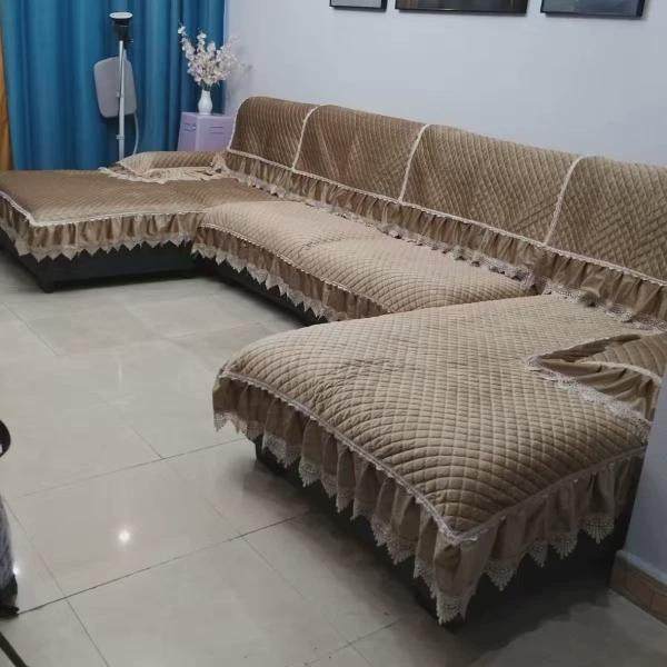 gz6m布艺新款双贵妃全套沙发垫靠背巾扶手u型4米2以内沙发使用四