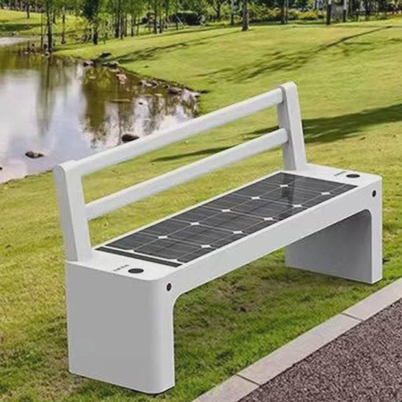 室外充电智能太阳能智慧座椅广场景区座椅光伏金属公园椅排椅户外