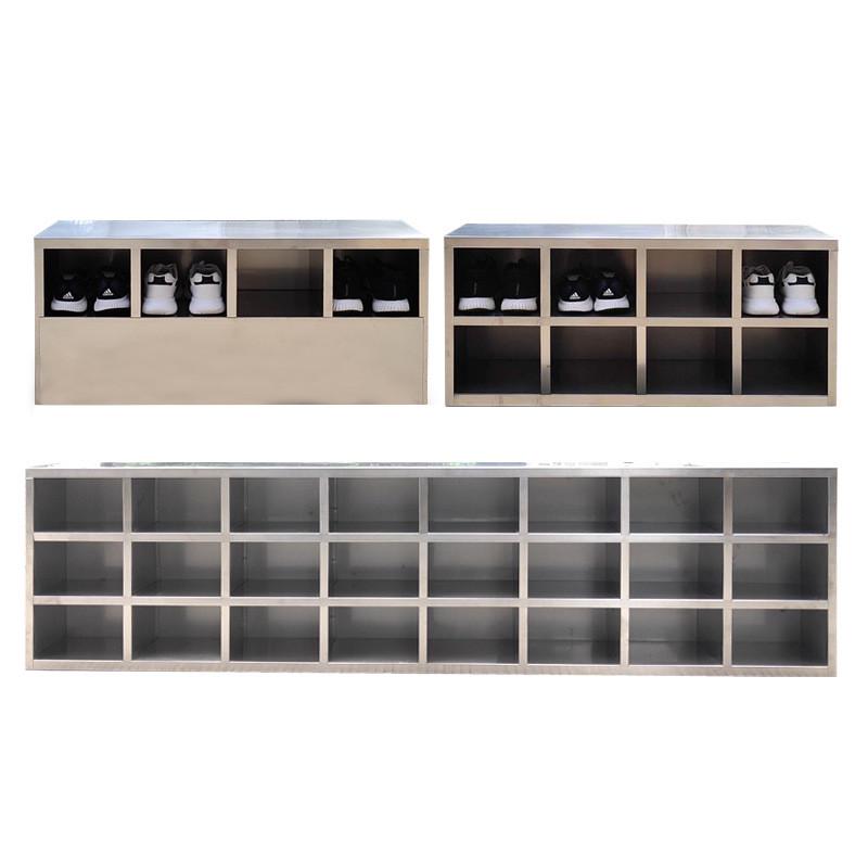 304不锈钢鞋柜无尘净化车间员工换鞋凳食品厂双面更鞋柜加厚