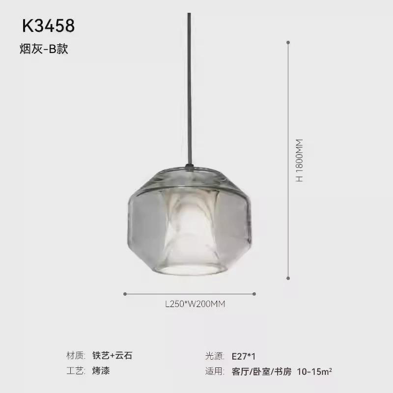 云石玻璃吊灯设计师卧室台楼梯间过道岛床头吧台新中式艺术吊灯