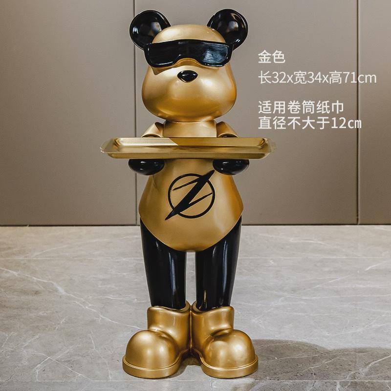 高级感乔迁熊落地收纳摆件客厅沙发胖酒店会所闪电新居搬新家摆设