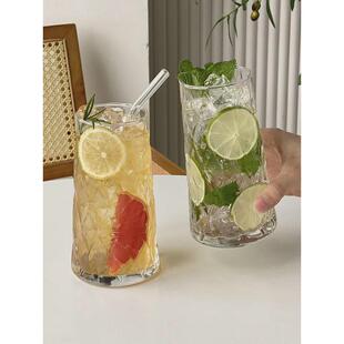网红钻石水果茶杯玻璃水杯子冰美式 咖啡杯果汁杯冷饮料饮品杯夏季