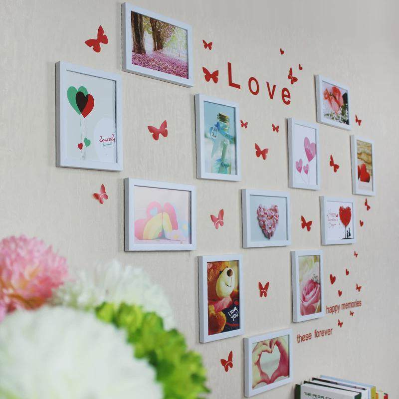 照片墙心型爱心相框墙新房装饰品相片框组合背景墙套装蝴蝶墙贴,家居饰品,相框/画框,淘宝优惠券,粉丝福利购,淘宝优惠卷