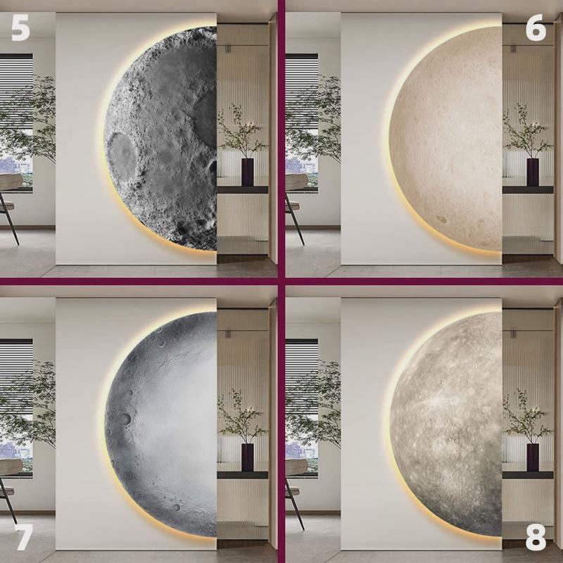 月球装饰画抽象肌理氛围灯壁画现代入户走廊玄关画高级感过道画