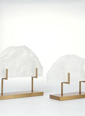 轻奢现代摆件水晶石现代简约客厅玄关博古架样板间家居软装饰品