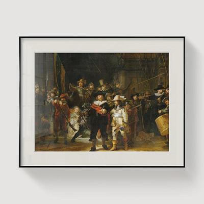 伦勃朗油画世界经典名画夜巡海上风暴书房Rembrandt墙壁装饰挂画