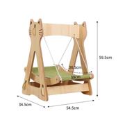 猫管夏季 吊篮实木猫窝猫咪秋千窝狗窝家猫吊床猫咪摇篮床麻绳吊窝