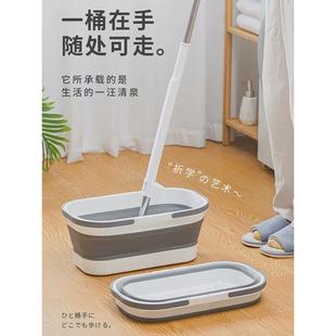 iyr7拖把桶长方形拖水桶大号带滑轮家用提手储水拖地盆洗涮可折叠