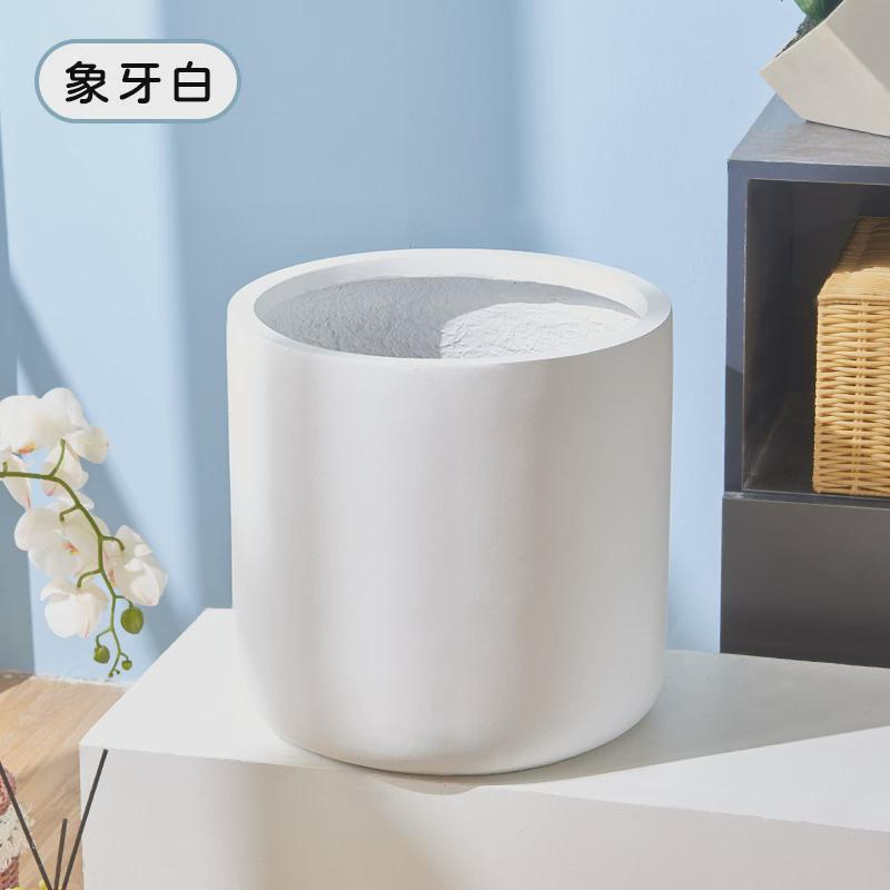 镁泥花盆简约圆球客厅商场水泥落地大号绿植盆栽室内外
