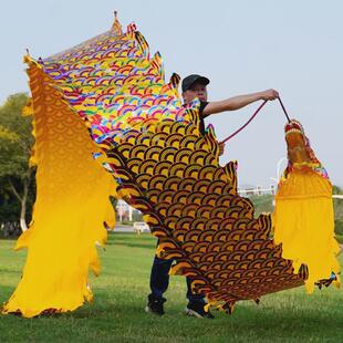 y*龙头彩带健身新款广场舞手甩龙衣龙身飘带耍舞龙道具表演中国成