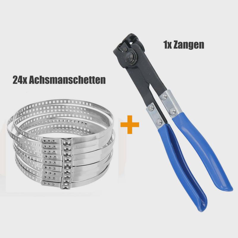 跨境25pcs快装式镀锌单耳调节卡箍汽车球笼喉箍快速管卡钳套装