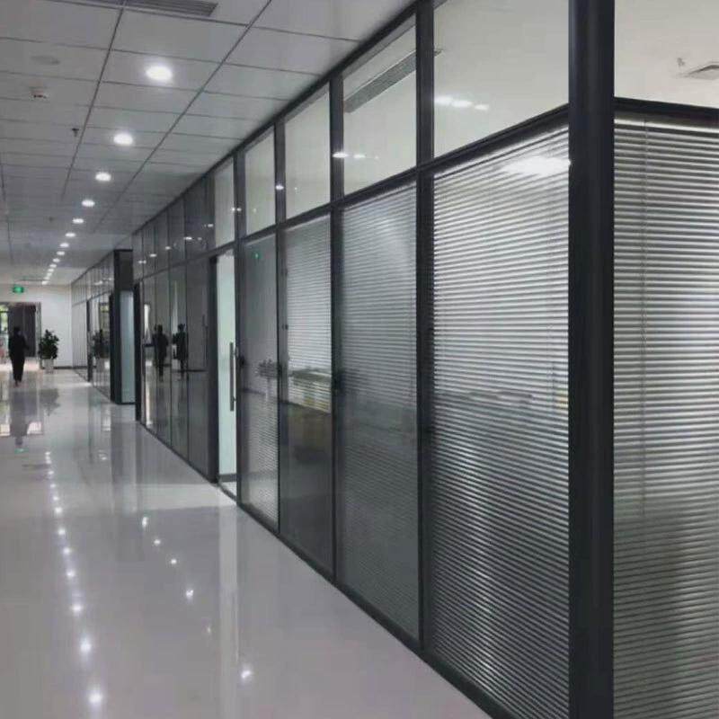 重庆玻璃隔断百叶隔断墙铝合金卫生间屏风办公室高隔断墙实木门