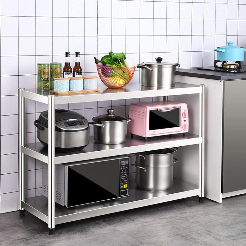 微波炉烤箱家用厨房落地多层不锈钢置物架储物架收纳整理放锅菜架