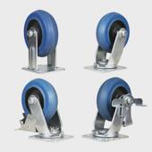 静音铁芯橡胶轮高弹力重型轱辘仓储笼推车带刹车万向脚轮