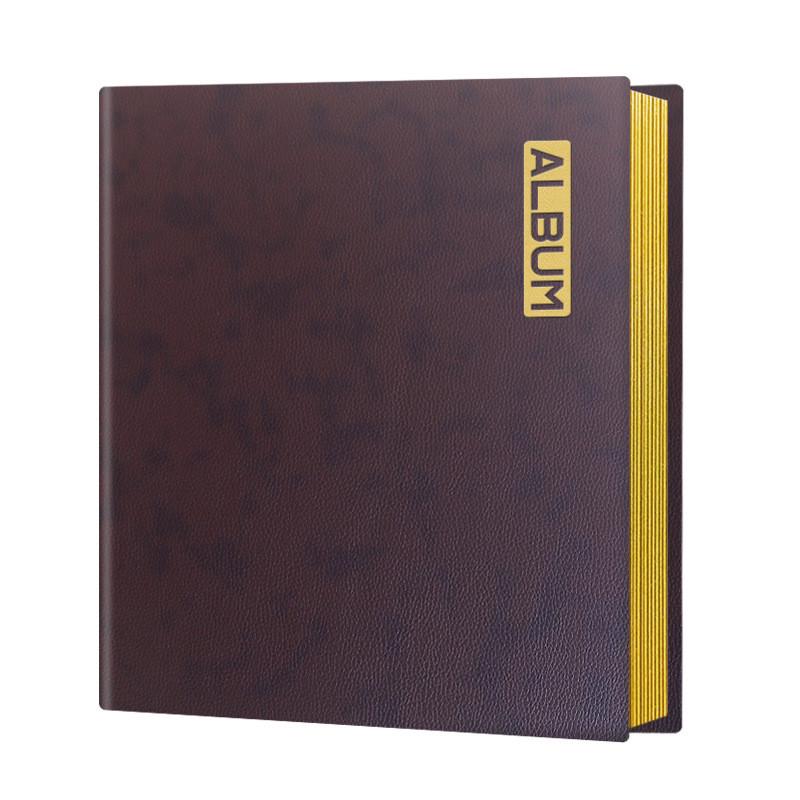 pu皮革封面a4自粘相册家用商用纪念相册覆膜式粘胶黑白卡内页影集