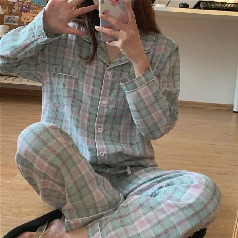 【好梦纷】开衫睡衣女秋冬长袖两件套装韩版可爱女士睡衣家居服